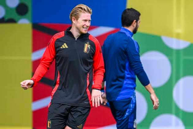 Belgium Media Activities - UEFA EURO, EM, Europameisterschaft,Fussball 2024 16 06 2024 FREIBERG AM NECKA, GERMANY - JUNE 16 : De Bruyne Kevin forward of Belgium during a training session of the Belgian Red Devils at the UEFA EURO 2024 European Football Championship tournament on June 16, 2024 in Freiberg am Necka, Germany, 16 06 2024 Freiberg am Necka Germany  Copyright: xVincentxKalutx