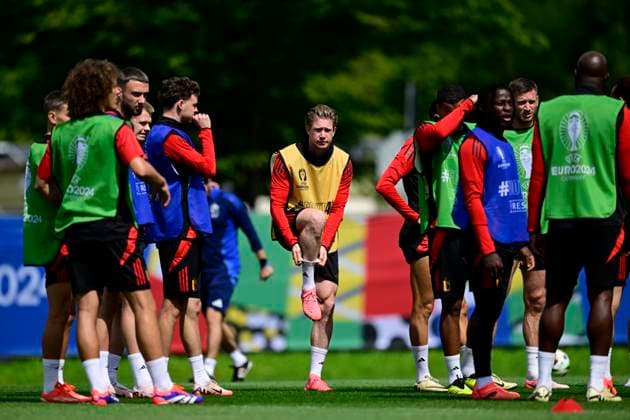 Belgium Media Activities - UEFA EURO, EM, Europameisterschaft,Fussball 2024 16 06 2024 FREIBERG AM NECKA, GERMANY - JUNE 16 : De Bruyne Kevin forward of Belgium during a training session of the Belgian Red Devils at the UEFA EURO 2024 European Football Championship tournament on June 16, 2024 in Freiberg am Necka, Germany, 16 06 2024 Freiberg am Necka Germany  Copyright: xPeterxDexVoechtx