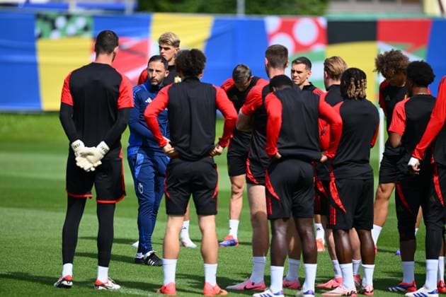 Belgium Media Activities - UEFA EURO, EM, Europameisterschaft,Fussball 2024 16 06 2024 FREIBERG AM NECKA, GERMANY - JUNE 16 : Tedesco Domenico head coach of Belgium during a training session of the Belgian Red Devils at the UEFA EURO 2024 European Football Championship tournament on June 16, 2024 in Freiberg am Necka, Germany, 16 06 2024 Freiberg am Necka Germany  Copyright: xVincentxKalutx