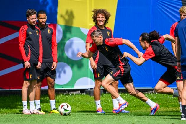 Belgium Media Activities - UEFA EURO, EM, Europameisterschaft,Fussball 2024 16 06 2024 FREIBERG AM NECKA, GERMANY - JUNE 16 : Castagne Timothy defender of Belgium during a training session of the Belgian Red Devils at the UEFA EURO 2024 European Football Championship tournament on June 16, 2024 in Freiberg am Necka, Germany, 16 06 2024 Freiberg am Necka Germany  Copyright: xVincentxKalutx