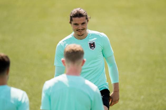 SOCCER - UEFA EURO, EM, Europameisterschaft,Fussball 2024 BERLIN,GERMANY,16.JUN.24 - SOCCER -UEFA EURO 2024, training Team AUT. Image shows Marcel Sabitzer (AUT).  GEPAxpictures xJohannesxFriedl