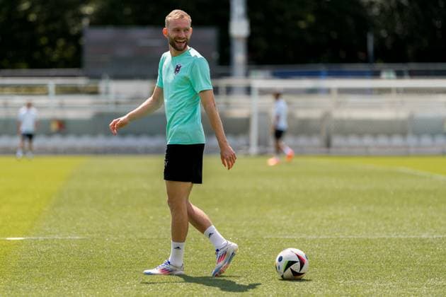 SOCCER - UEFA EURO, EM, Europameisterschaft,Fussball 2024 BERLIN,GERMANY,16.JUN.24 - SOCCER -UEFA EURO 2024, training Team AUT. Image shows Konrad Laimer (AUT).  GEPAxpictures xJohannesxFriedl