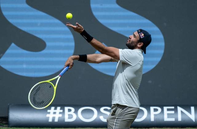 Matteo Berrettini (ITA). xettx, Deutschland, Stuttgart, 16.06.2024, Tennis, Boss Open, 2024, Finale, J.Draper (GBR) - M.Berrettini (ITA), TC Weissenhof, Center Court Foto: A2 Bildagentur Peter Hartenfelser