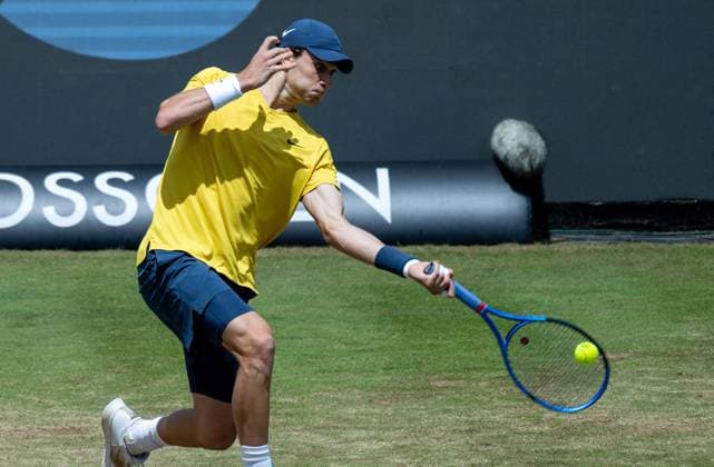 Jack Draper GBR xettx, Germany, Stuttgart, 16 06 2024, Tennis, Boss Open, 2024, Final, J Draper GBR M Berrettini ITA , TC Weissenhof, Center Court Photo A2 Bildagentur Peter Hartenfelser