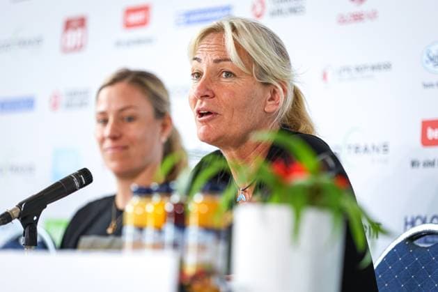 Angelique Kerber GER and Barbara Rittner Tournament Director ecotrans Ladies Open Opening Press Conference, ecotrans Ladies Open 2024, Berlin, LTTC Rot Weiß , 16 06 2024, Copyright: xClaudioxGärtnerx