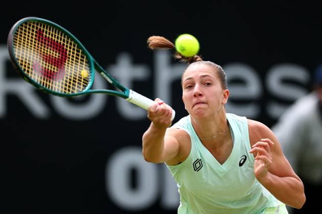 16th June 2024; Lexus Nottingham Tennis Centre, Nottingham, England; Rothesay Nottingham Open, Day 7; Diane Parry in action during her womens singles semi-final match against Karolina Pilskova  ActionPlus12655114 ShaunxBrooks