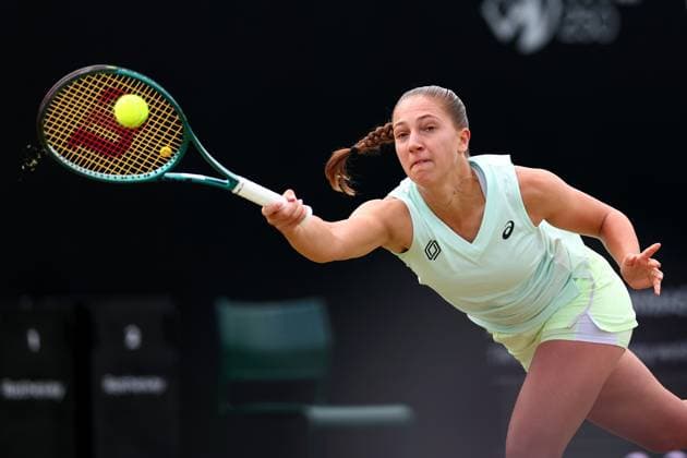 16th June 2024; Lexus Nottingham Tennis Centre, Nottingham, England; Rothesay Nottingham Open, Day 7; Diane Parry in action during her womens singles semi-final match against Karolina Pilskova  ActionPlus12655116 ShaunxBrooks