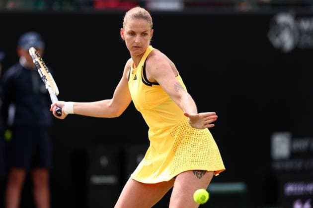 16th June 2024; Lexus Nottingham Tennis Centre, Nottingham, England; Rothesay Nottingham Open, Day 7; Karolina Pilskova in action during her womens singles semi-final match with Diane Parry  ActionPlus12655122 ShaunxBrooks