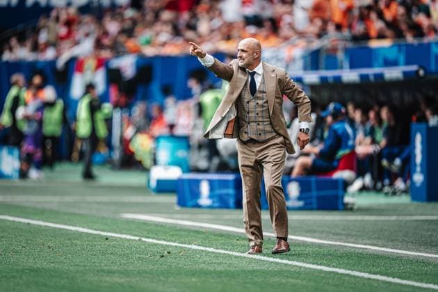 Soccer Men UEFA European Football Championship 2024 Group D Poland vs Netherlands 16 06 2024 Coach Michal Probierz Poland Hamburg Volksparkstadion Hamburg Germany