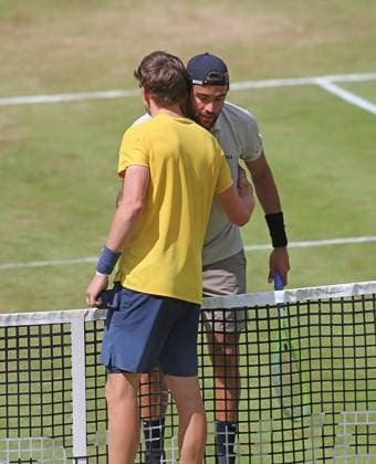 16 06 2024, BossOpen 2024, ATP Tour, TC Weissenhof, Stuttgart, Tennis, Sport, in the picture Jack Draper GBR winner with Matteo Berrettini ITA