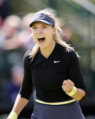 Katie Boulter Celebrates after winning her Semi Final match against Emma Raducanu. Rothesay Open Nottingham, Day 7, Tennis, Lexus Nottingham Tennis Centre, Nottingham, UK - 16 June 2024  Copyright: xRyanxBrowne Shutterstockx 14523734t