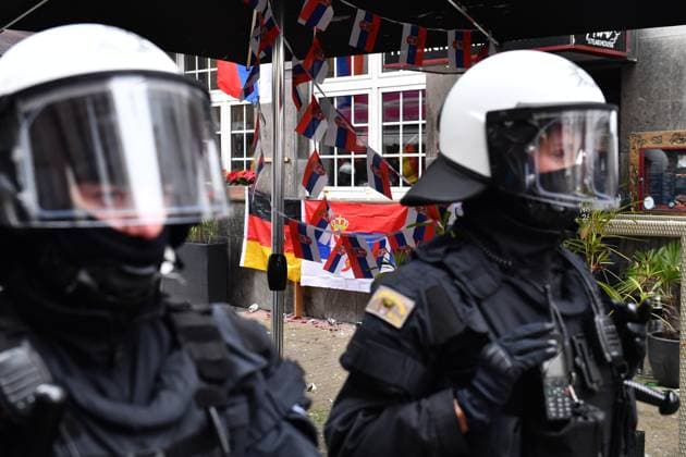 EURO 2024, riots before the match between England and Serbia in Gelsenkirchen