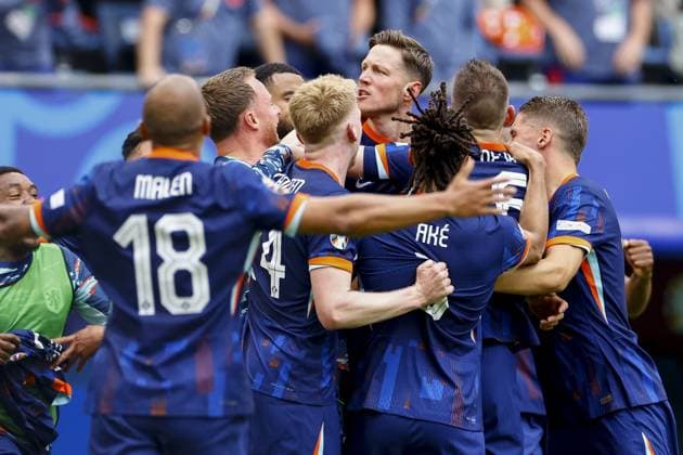 HAMBURG, Volkspark Stadium ,16-06-2024 , European Football Championship Euro2024, Group stage match no.7 between Poland and Netherlands. Netherlands player Wout Weghorst celebrating his goal 1-2 Poland - Netherlands (Euro2024)  x25506899x Copyright: