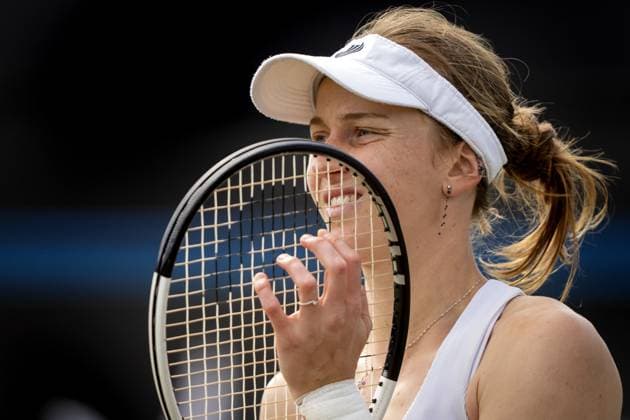 ROSMALEN - Liudmila Samsonova (RUS) in action against Bianca Andreescu (CAN) during the final of the Libema Open tennis tournament in Rosmalen. ANP SANDER KONING xVIxANPxSportx xxANPxIVx 501242232 originalFilename: 501242232.jpg