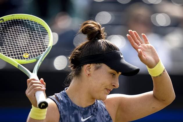 ROSMALEN - Bianca Andreescu (CAN) in action against Liudmila Samsonova (RUS) during the final of the Libema Open tennis tournament in Rosmalen. ANP SANDER KONING xVIxANPxSportx xxANPxIVx 501242245 originalFilename: 501242245.jpg
