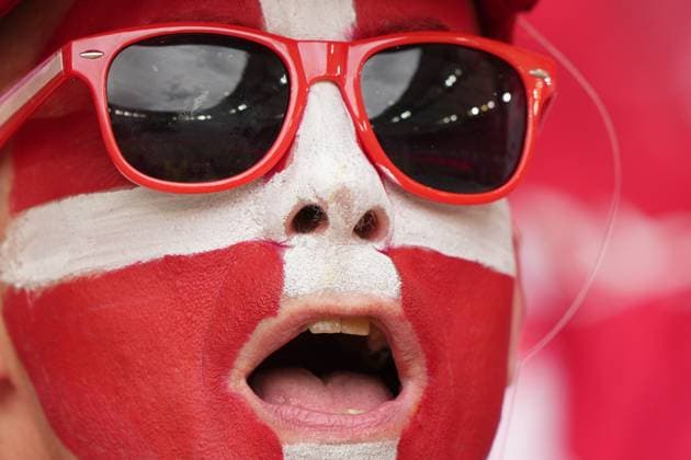 Denmark s supporters during the Euro 2024 soccer match between Slovenia and Denmark at the Stuttgart Arena , Stuttgart , Germany - Sunday 16 , June , 2024. - Soccer .  Copyright: xSpada LaPressex