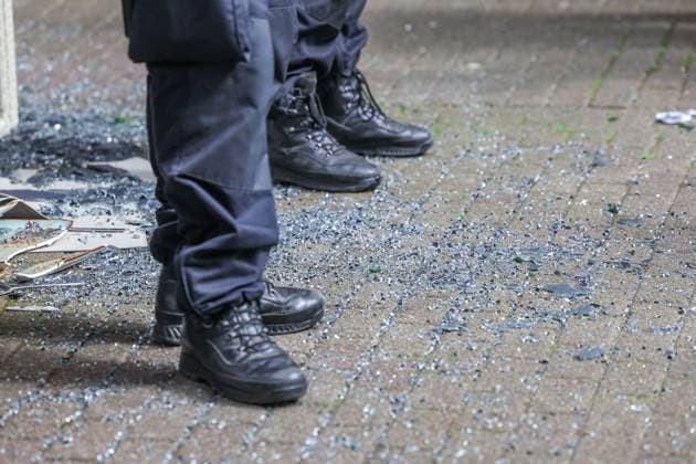 16 06 2024, Football, European Championship 2024, England Serbia, Police cordon off a Serbian restaurant after clashes broke out there Gelsenkirchen NRW Germany xRHR PHOTO TRx Copyright: TimxRehbein RHR-FOTOx RHR-FOTO TR