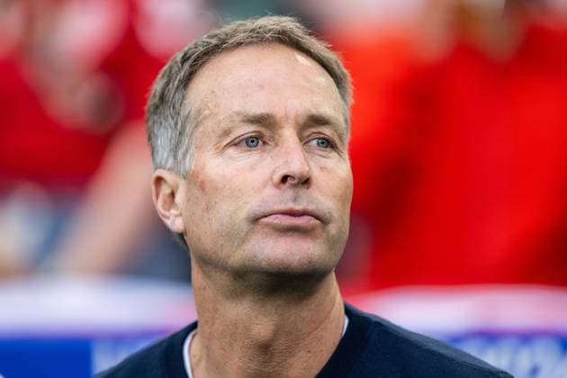 240616 Head coach Kasper Hjulmand of Denmark ahead of the UEFA Euro 2024 Football Championship match between Slovenia and Denmark on June 16, 2024 in Stuttgart Photo Mathias Bergeld BILDBYRAN kod MB MB0936 fotboll football soccer fotballs em europamästerskap em uefa euro uefa european football championship euro 2024 slovenien slovenia danmark denmark bbeng  Copyright: MATHIASxBERGELD BB240616MB042