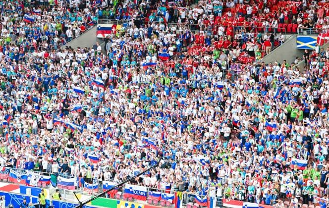 Fans of Slovenia cheer for their team during the UEFA EURO 2024 Group C match between Slovenia and Denmark, Arena Stuttgart on June 16, 2024 in Stuttgart, Germany Photo by Fans of Slovenia cheer for their team during the UEFA EURO 2024 Group C match between Slovenia and Denmark at Arena Stuttgart on June 16, 2024 in Stuttgart, Germany Photo by Defodi 0581864228st Defodi-