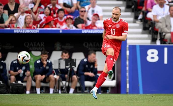 Football Euro 2024 Group C opening match 16 06 2024 Slovenia Denmark Christian Eriksen Denmark
