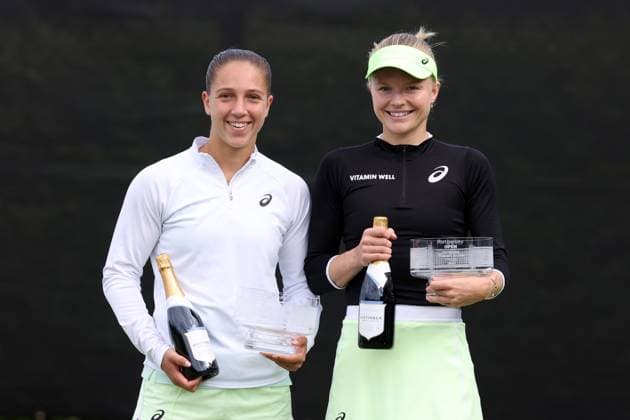 Diane Parry and Harriet Dart with the runners up Trophy Rothesay Open Nottingham, Day 7, Tennis, Lexus Nottingham Tennis Centre, Nottingham, UK - 16 June 2024  Copyright: xRyanxBrowne Shutterstockx 14523734bh