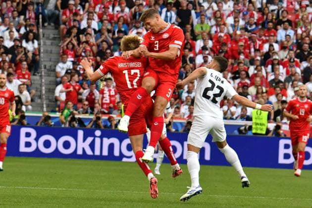 Stuttgart, Germany, June 16st 2024: Jannik Vestergaard of Denmark (C) in action during the UEFA EURO, EM, Europameisterschaft,Fussball 2024 football match between Slovenia and Denmark at Stuttgart Arena, Stuttgart, Germany. (Natasa Kupljenik SPP) Copyright: xNatasaxKupljenikx xSPPx spp-en-NaKuSp-NNP_2274
