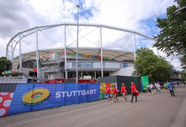 BAU 16 06 2024 Stuttgart European Football Championship 2024 Slovenia vs Denmark, Feature Overview MHP Arena in Stuttgart