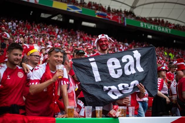 Fans of Denmark, GER, Slovenia SVN vs Denmark DEN , European Football Championship, UEFA EURO 2024, Group C, Matchday 1, 16 06 2024 GER, Slovenia SVN vs Denmark DEN , European Football Championship, UEFA EURO 2024, Group C, Matchday 1, 16 06 2024 Stuttgart Copyright: xEibner-Pressefoto Memmlerx EP_MMR