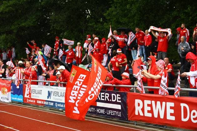 Soccer I Women I Promotion match 2 Bundesliga I SV Henstedt Ulzburg 1 FC Union Berlin I 16 06 2024 Fans of 1 FC Union Berlin Women Henstedt Ulzburg Beckersbergstadion Schleswig Holstein Germany Copyright: xLobeca RHx