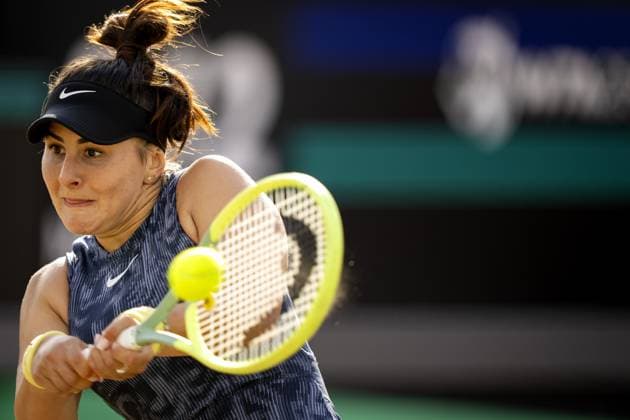 ROSMALEN - Bianca Andreescu (CAN) in action against Liudmila Samsonova (RUS) during the final of the Libema Open tennis tournament in Rosmalen. ANP SANDER KONING xVIxANPxSportx xxANPxIVx 501254337 originalFilename: 501254337.jpg