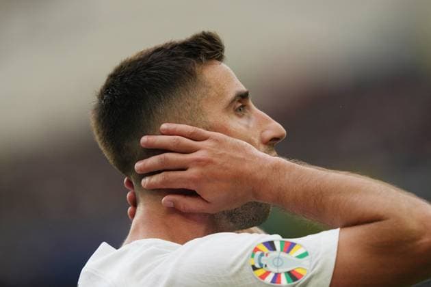 Slovenia s Andraz Sporar during the Euro 2024 soccer match between Slovenia and Denmark at the Stuttgart Arena , Stuttgart , Germany - Sunday 16 , June , 2024. - Soccer .  Copyright: xSpada LaPressex