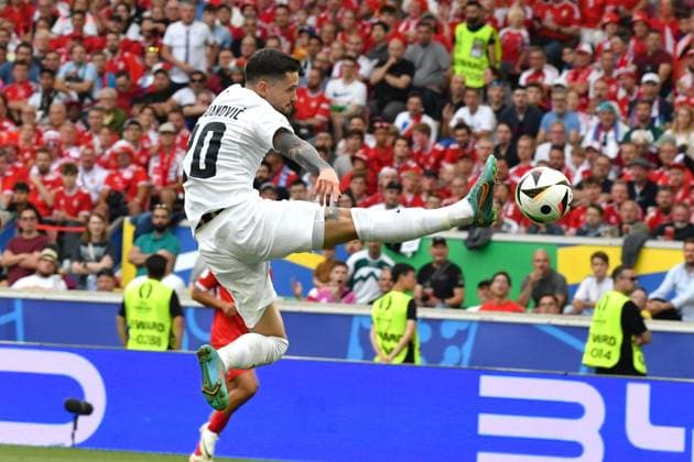 Stuttgart, Germany, June 16st 2024: Petar Stojanovic of Slovenia in action during the UEFA EURO, EM, Europameisterschaft,Fussball 2024 football match between Slovenia and Denmark at Stuttgart Arena, Stuttgart, Germany. (Natasa Kupljenik SPP) Copyright: xNatasaxKupljenikx xSPPx spp-en-NaKuSp-NNP_2324