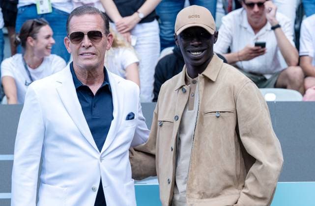Daniel Grieder CEO of Hugo Boss AG and Khaby Lame Influencer xettx, Germany, Stuttgart, 16 06 2024, Tennis, Boss Open, 2024, Final, J Draper GBR M Berrettini ITA , TC Weissenhof, Center Court Photo A2 Bildagentur Peter Hartenfelser