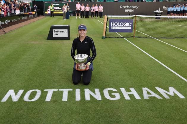 Katie Boulter after winning the final match. Rothesay Open Nottingham, Day 7, Tennis, Lexus Nottingham Tennis Centre, Nottingham, UK - 16 June 2024  Copyright: xRyanxBrowne Shutterstockx 14523734cc