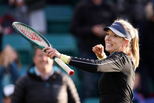 Katie Boulter celebrates after winning the final Rothesay Open Nottingham, Day 7, Tennis, Lexus Nottingham Tennis Centre, Nottingham, UK - 16 June 2024  Copyright: xRyanxBrowne Shutterstockx 14523734ci