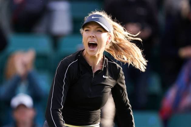 Katie Boulter celebrates after winning the final Rothesay Open Nottingham, Day 7, Tennis, Lexus Nottingham Tennis Centre, Nottingham, UK - 16 June 2024  Copyright: xRyanxBrowne Shutterstockx 14523734cn