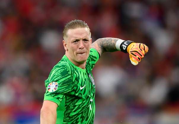 Cheering Goalkeeper PICKFORD Jordan ENG Preliminary Round 1 Matchday, Group C, Match M05, Serbia SRB England ENG , on 16 06 2024 in Gelsenkirchen Germany European Football Championship 2024 from 14 06 14 07 2024 in Germany Â
