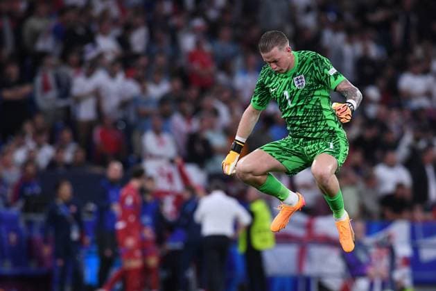 Soccer UEFA EURO 2024 Group Stage 1 Matchday Serbia England on 16 06 2024 at the Arena AufSchalke in Gelsenkirchen Jordan Pickford England xRx