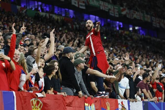 GELSENKIRCHEN, Veltins Arena, 16-06-2024 , European Football Championship Euro2024, Group stage match no.2 between Serbia and England. supporters Serbia - England (Euro2024)  x25511625x Copyright:
