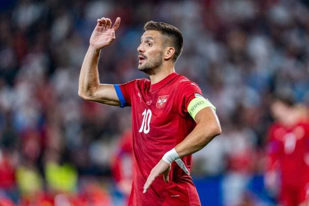 Dusan Tadic Serbia, 10 Serbia vs England, Men, Football, 1 Matchday, EURO 2024, 16 06 2024, European Championship, Group C Serbia vs England, Men, Football, 1 Matchday, EURO 2024, 16 06 2024, European Championship, Group C Gelsenkirchen Copyright: xEibner-Pressefoto BahhoxKarax EP_SRB