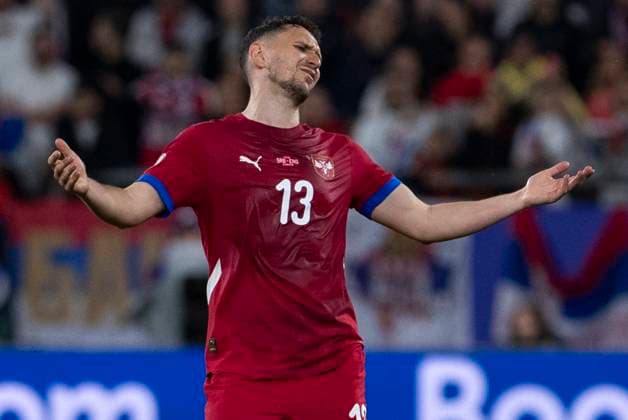 UEFA EURO 2024 Group match Serbia England 16 06 2024 Milos Veljkovic Serbia, 13 hadert UEFA EURO 2024 Group match Serbia England Arena AufSchalke, Gelsenkirchen, on 16 06 2024 Copyright: xBEAUTIFULxSPORTS Meuselx
