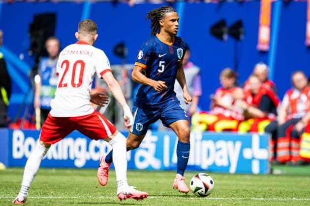 June 16, 2024, Hamburg, Germany: Nathan Ake of Netherlands seen in action during the UEFA EURO, EM, Europameisterschaft,Fussball 2024 Group D match between Poland and Netherlands at the Volksparkstadion in Hamburg. Hamburg Germany - ZUMAs227 20240616_zip_s227_001 Copyright: xMateuszxSlodkowskix