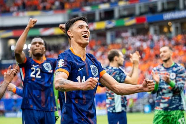 Sport Themen der Woche KW24 Sport Bilder des Tages June 16, 2024, Hamburg, Germany: Tijjani Reijnders of Netherlands celebrates after winning match during the UEFA EURO, EM, Europameisterschaft,Fussball 2024 Group D match between Poland and Netherlands at the Volksparkstadion in Hamburg. Hamburg Germany - ZUMAs227 20240616_zip_s227_011 Copyright: xMateuszxSlodkowskix