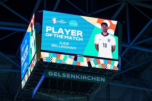 GELSENKIRCHEN - Jude Bellingham of England is player of the match during the UEFA EURO, EM, Europameisterschaft,Fussball 2024 group C match between Serbia and England at Veltins Arena on June 16, 2024 in Gelsenkirchen, Germany. ANP Hollandse Hoogte UEFA EURO 2024 2024 xVIxANPxSportx xGerritxvanxKeulenxIVx 501269344 originalFilename: 501269344.jpg