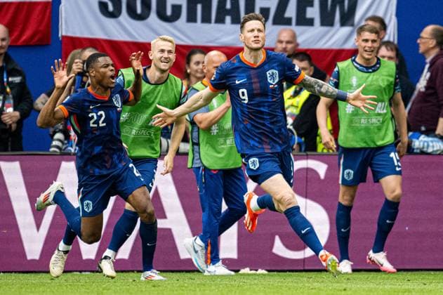June 16, 2024, Hamburg, Germany: Wout Weghorst of Netherlands celebrates after scoring a goal during the UEFA EURO, EM, Europameisterschaft,Fussball 2024 Group D match between Poland and Netherlands at the Volksparkstadion in Hamburg. Hamburg Germany - ZUMAs227 20240616_zip_s227_019 Copyright: xMateuszxSlodkowskix
