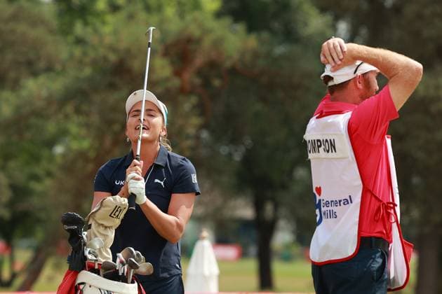 Meijer LPGA, Golf Damen Classic Lexi Thompson of the United States reacts to her putt on the18th green during Day Four of the Meijer LPGA Classic for Simply Give golf tournament at Blythefield Country Club in Belmont, MI, USA Sunday, June 16, 2024. Belmont Michigan United States  Copyright: xJorgexLemusx originalFilename:lemus-meijerlp240616_npfVX.jpg