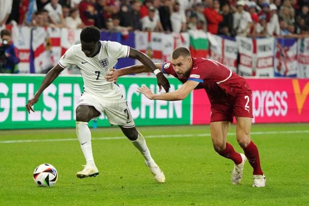EURO 2024, Football, UEFA Euro 2024, Euro 2024, Group stage, Group C, Serbia England, ArenaAufSchalke, Gelsenkirchen, Bukayo Saka, England, Strahinja Pavlovic,