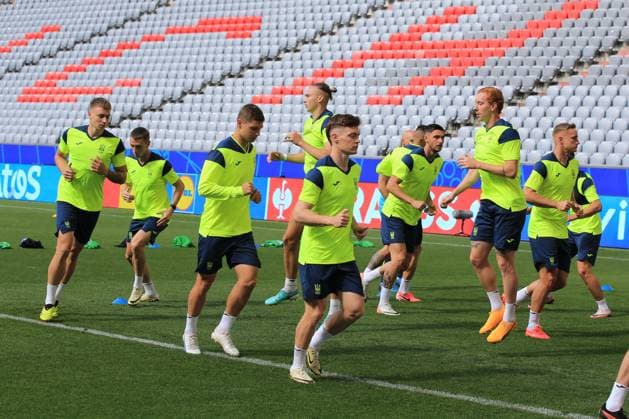 EURO 2024, Nationalteam Ukraine, Training 16th June 2024; Munich Football Arena, Munich, Germany; Euro 2024 Group E Football, Romania versus Ukraine; Ukraine training with coach Serhiy Rebrov and Viktor Tsygankov one day ahead of the match.  ActionPlus12655569 PierrexTeyssot