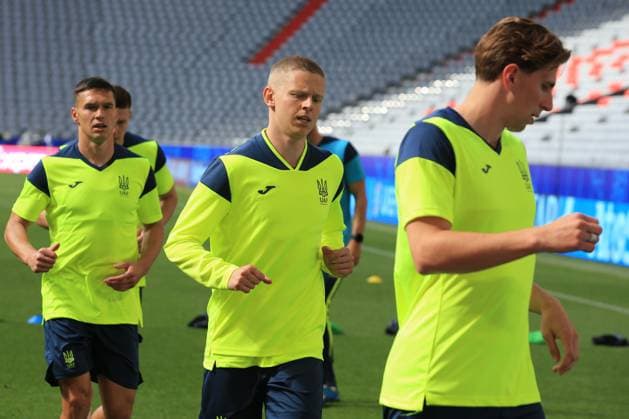 EURO 2024, Nationalteam Ukraine, Training 16th June 2024; Munich Football Arena, Munich, Germany; Euro 2024 Group E Football, Romania versus Ukraine; Ukraine training with coach Serhiy Rebrov and Viktor Tsygankov one day ahead of the match.  ActionPlus12655571 PierrexTeyssot