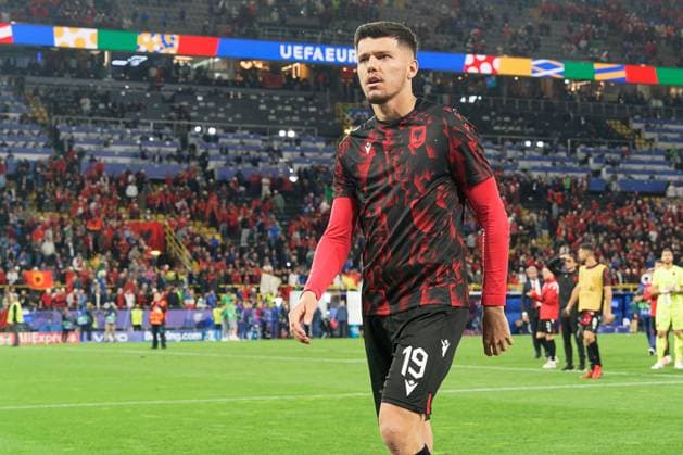 Dortmund, Germany: Mirlind Daku of Albania during UEFA EURO, EM, Europameisterschaft,Fussball 2024 - Italy vs Albania, UEFA European Football Championship in Dortmund, Germany, June 15 2024 UEFA European Football Championship - UEFA Euro 2024 - Italy vs Albania  - ZUMAp169 20240617_zsa_p169_023 Copyright: xEmmanuelexMastrodonato IPAxSportx